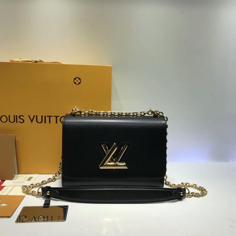 LV Shoulder Handbags M54804 water ripple black gold buckle